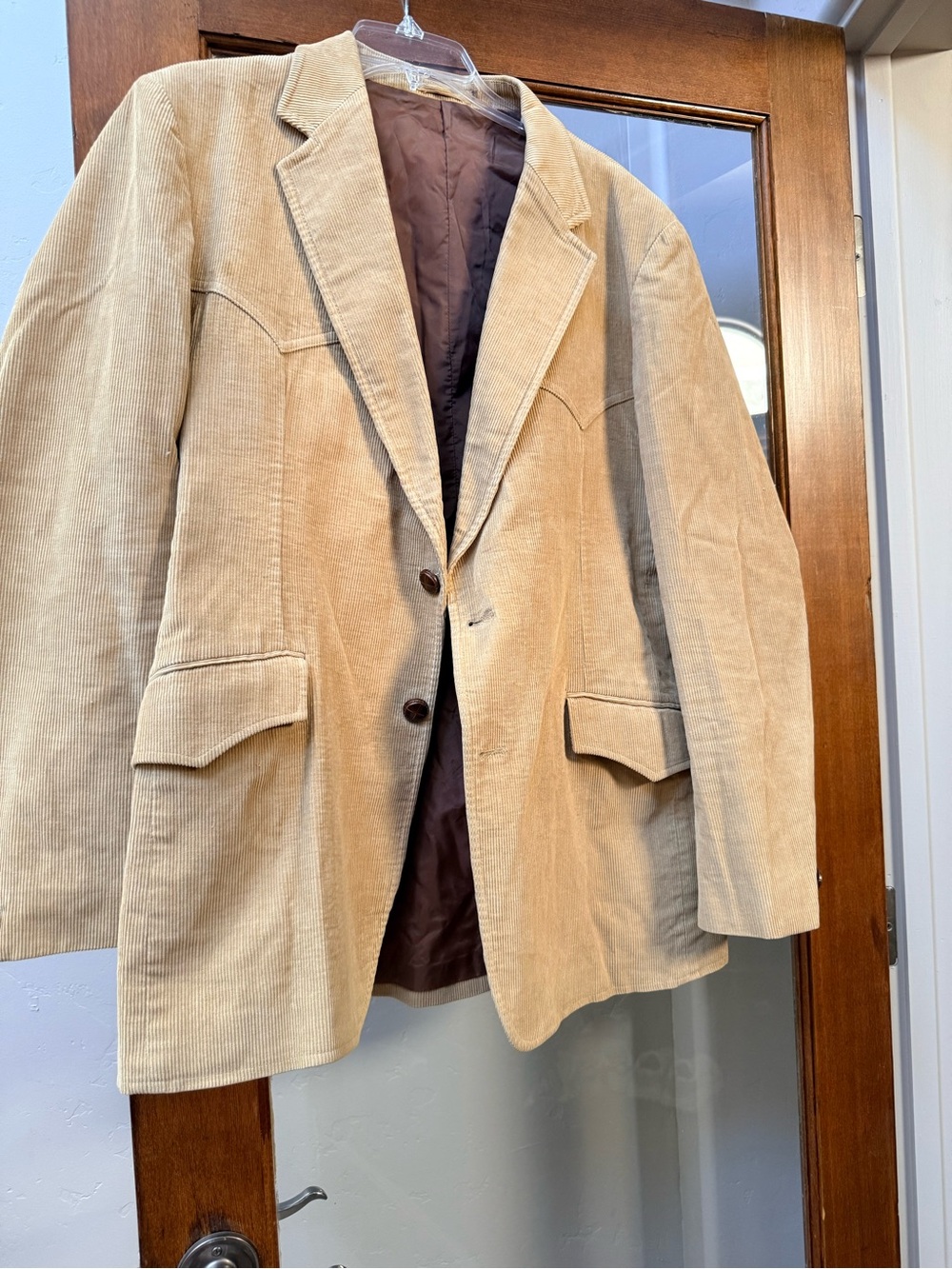 Men's Beige Corduroy Blazer - 46L